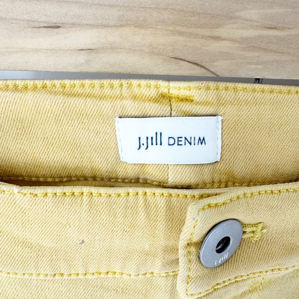 J.Jill Denim High Rise Full Leg Crop Jeans 4 Regular Light Pomelo Yellow New - Picture 5 of 9